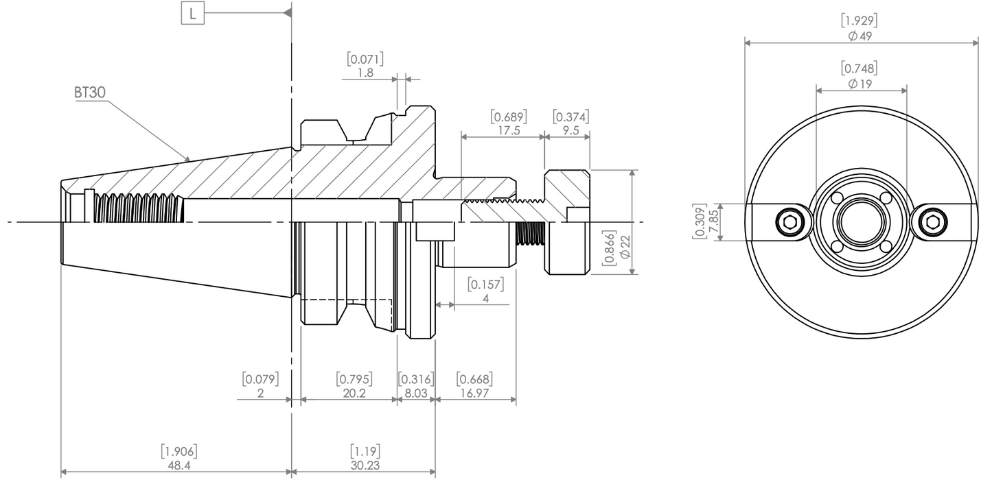 CONO BT30 3/4"
