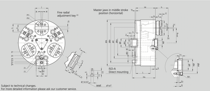 TSF-C 12" 3 jaw power chuck SMW
